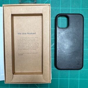 Nomad Midnight Black Leather Phone Case